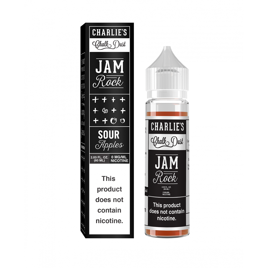 Charlies Chalk Dust Jam Rock Sour Apples Likit Ekşi Elma Ekşi elma aromalı Charlies Chalk Dust likit, uygun fiyatıyla ferahlatıcı bir salt nikotin deneyimi sunar.