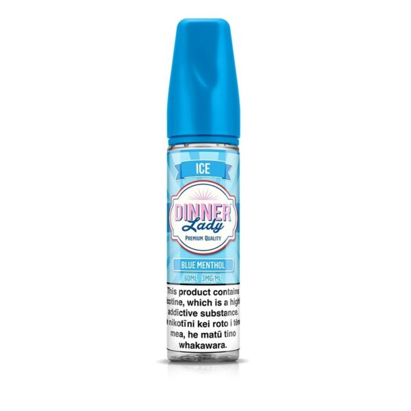 Uygun fiyatlı salt nikotin ile ferah mentol serinliği sunan Dinner Lady Blue Menthol likit.