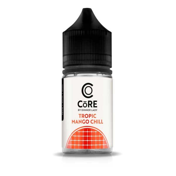 Uygun fiyatıyla yoğun mango ve ferahlatıcı mentol uyumu sunan Dinner Lady Core Tropic Mango Chill salt likit.