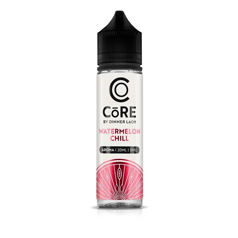 Dinner Lady Core Watermelon Chill 120ml Ferah karpuz ve mentol uyumuyla serinleten 120ml salt nikotin likiti uygun fiyatıyla ideal.