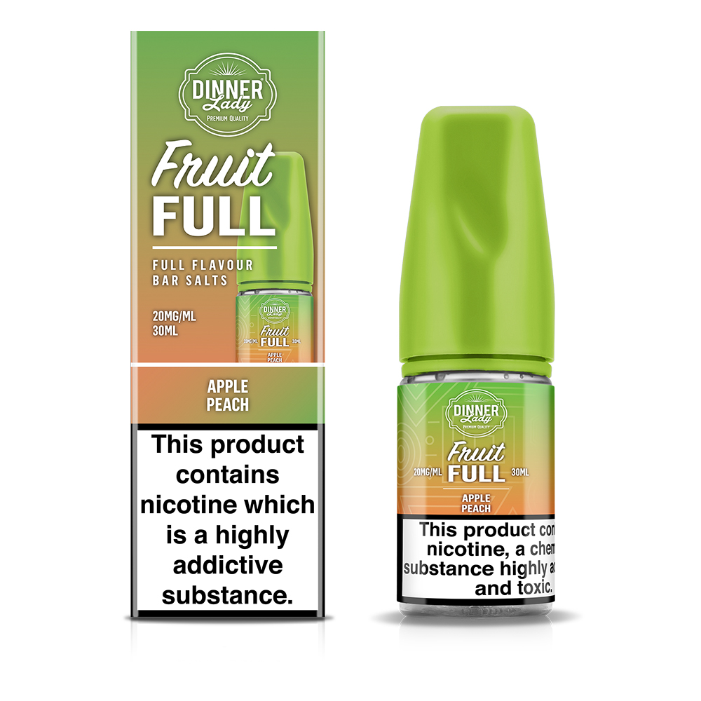 Dinner Lady Fruit Full Apple Peach Likit Taze Fiyat Taze elma ve şeftali aromalarıyla Dinner Lady likiti, uygun fiyatlı salt nikotin keyfi sunar.