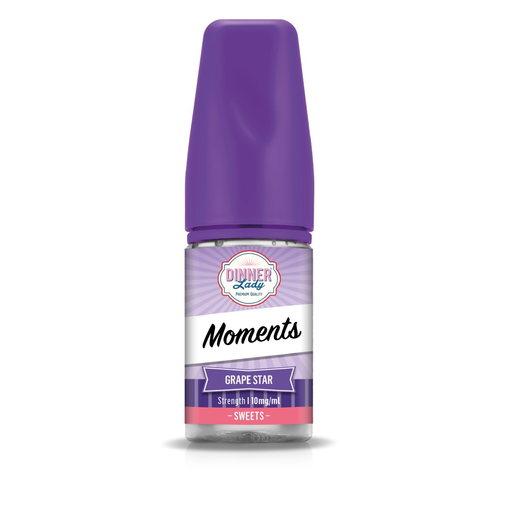 Dinner Lady Grape Star Mint Likit Uygun fiyatıyla yoğun üzüm ve ferahlatıcı nane aromalı salt nikotin likiti.