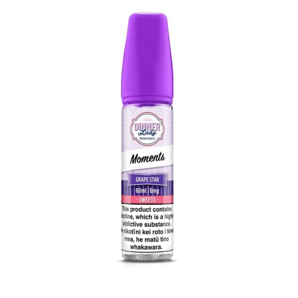 Uygun fiyatlı Dinner Lady Ice Grape Star Likit, buz gibi serinlikle ferah üzüm tadı ve yüksek kaliteli salt nikotin sunar.