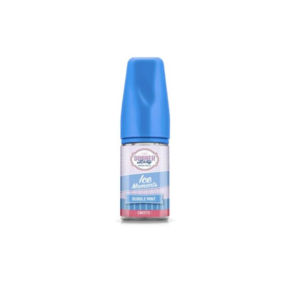 Uygun fiyatlı Dinner Lady Ice Moments Bubble Mint, ferahlatıcı nane ve buz serinliğiyle yoğun lezzet sunan premium salt likit.