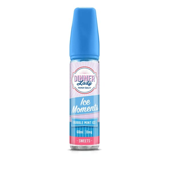 Uygun fiyatlı Dinner Lady Moments Bubble Mint Ice likit, ferah nane ve buz serinliğini salt nikotin ile buluşturur.