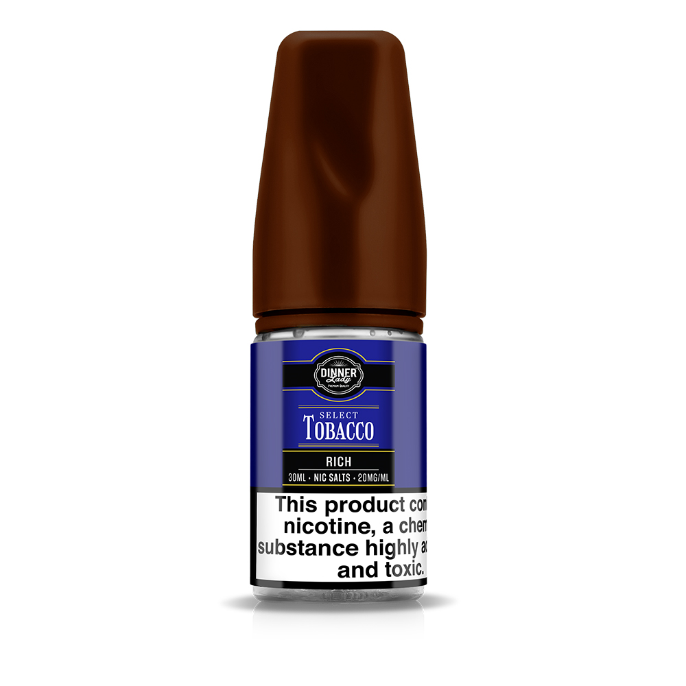 Dinner Lady Select Tobacco Rich Salt Likit Yoğun tütün aroması ve uygun fiyatıyla pod cihazlarınızda üstün salt nikotin deneyimi sunar.