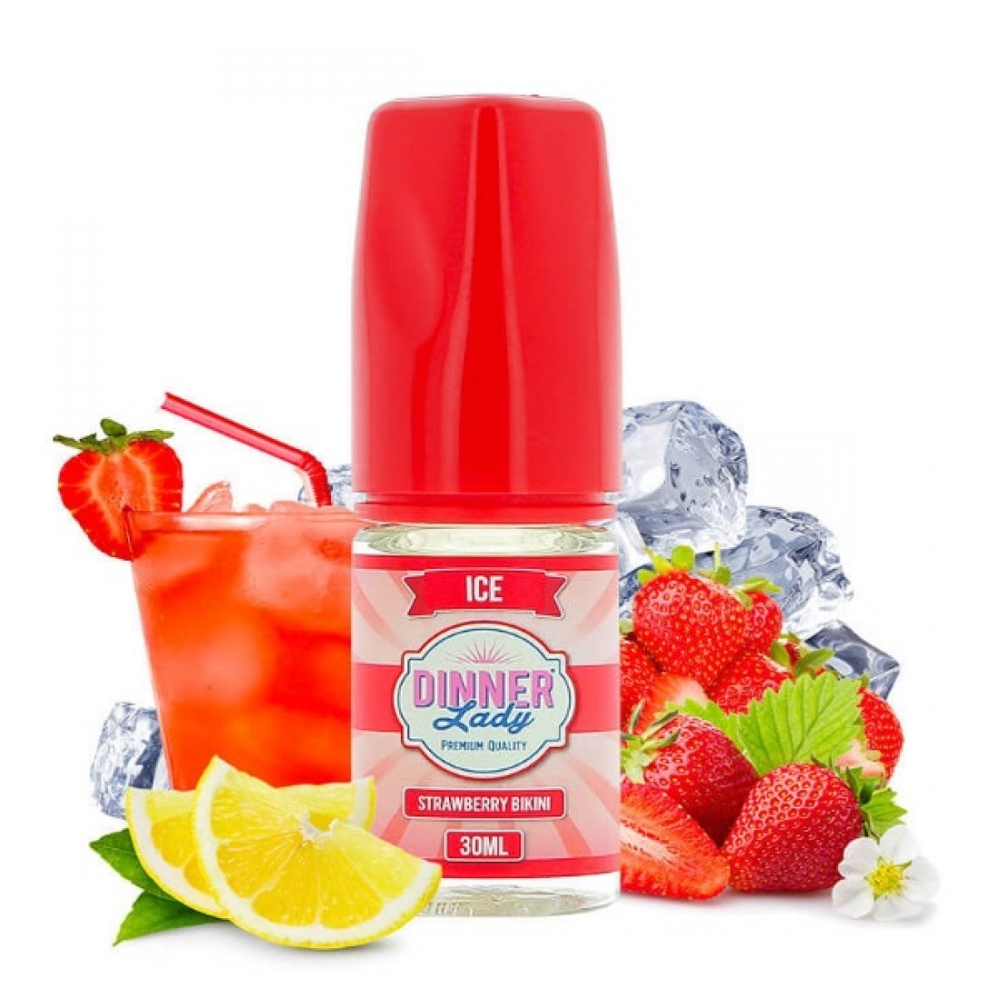 Dinner Lady Strawberry Bikini Salt Likit Uygun fiyatıyla çilek lezzeti sunan Dinner Lady Strawberry Bikini salt nikotin likit.