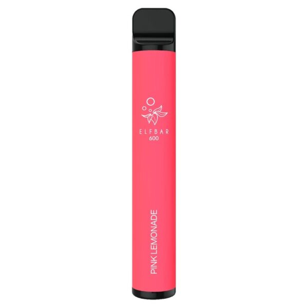 Pembe limonata aromalı Elf Bar 600, 600 puf kapasitesi ve salt nikotin ile uygun fiyatlı bir kullan-at pod.