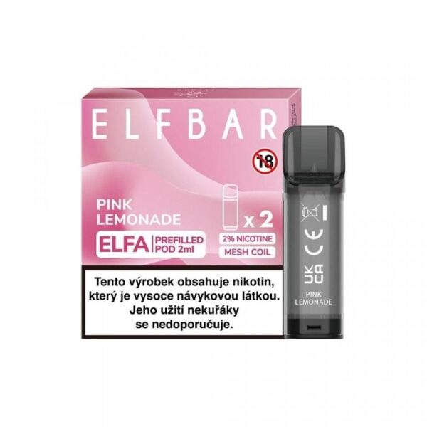4ml kapasiteli Elf Bar Elfa Pink Lemonade pod kartuş, salt nikotin ile ferahlatıcı lezzet ve uygun fiyat sunar.
