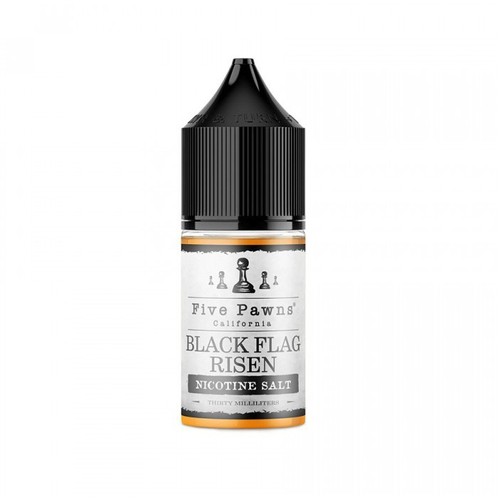 Five Pawns Black Flag Risen Likit 30ml Tütün Uygun fiyatlı Five Pawns Black Flag Risen salt nikotin likiti 30ml, zengin tütün ve kavrulmuş kahve notaları sunar.
