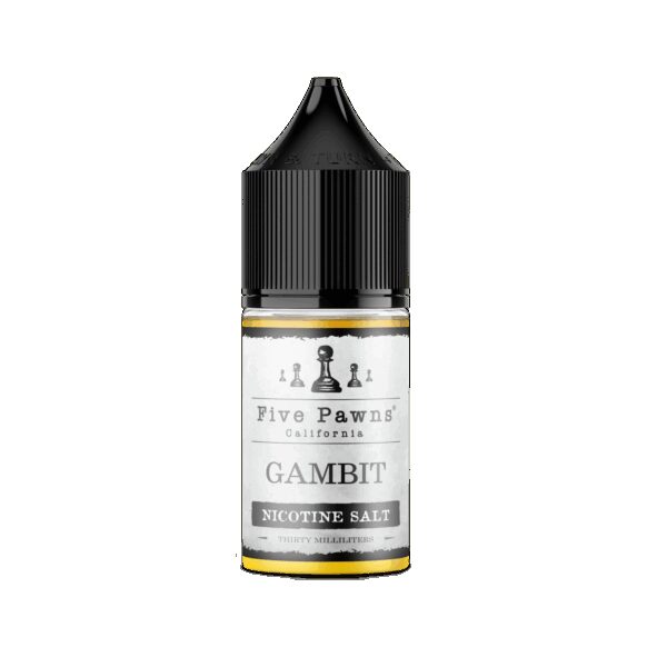 Five Pawns Gambit 30ml salt likit, uygun fiyatıyla tütün ve karamel dengesinde premium bir salt nikotin deneyimi sunar.