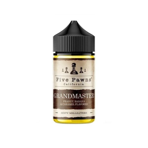 Uygun fiyatlı Five Pawns Grandmaster salt nikotin likit, karamel ve muz aromalarıyla yoğun buhar sunar.