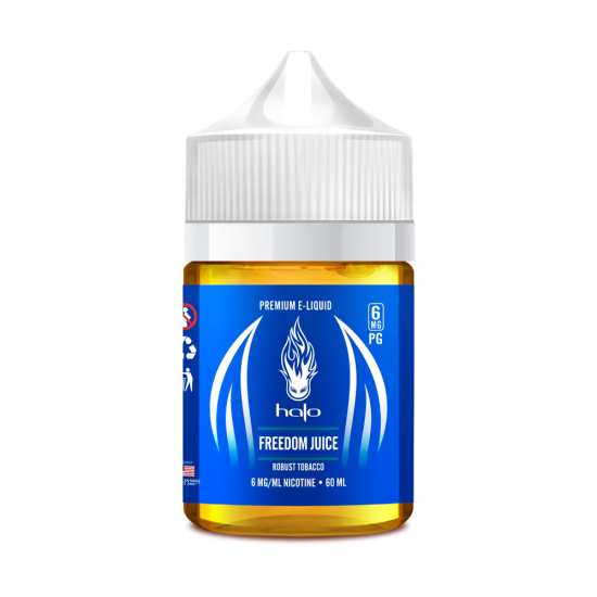Uygun fiyatıyla salt nikotin içeren Halo Freedom Juice likit, yoğun buhar ve kaliteli lezzet sunar.