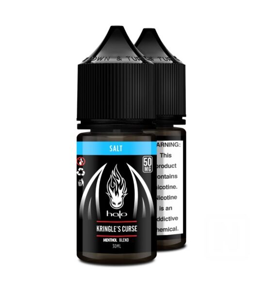 Halo Kringle's Curse Menthol 30ml, ferah nane serinliği ve uygun fiyatıyla yüksek salt nikotin keyfi sunar.