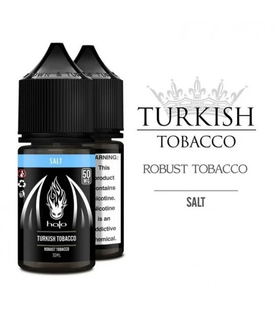 Halo Turkish Tobacco Salt Likit 30ml Yoğun tütün aromalı Halo 30ml premium salt nikotin likit, pod sistemler için uygun fiyatlı keskin lezzet sunar.