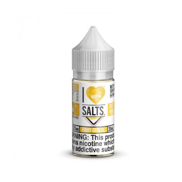 Uygun fiyatlı 30ml I Love Salts Fruit Cereal Salt Likit, yoğun meyve ve gevrek aromalarıyla tatmin edici bir salt nikotin deneyimi sunar.
