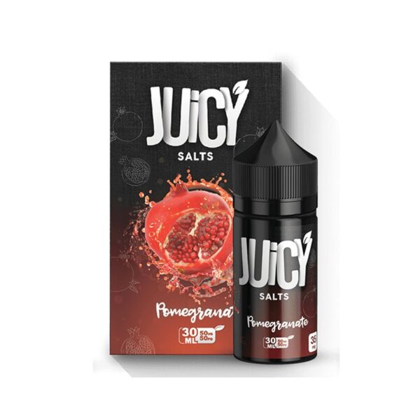 Uygun fiyatlı Juicy Salts Pomegranate salt nikotin likiti, taze nar aroması ve yüksek performans sunar.