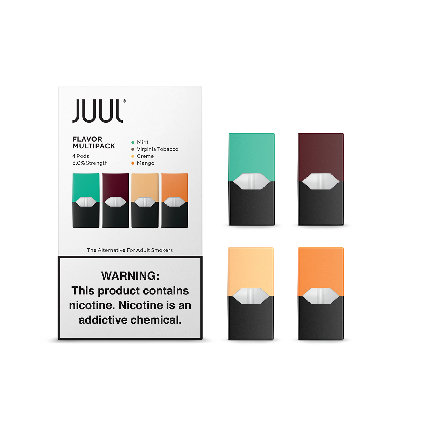 Juul Flavor Multipack 5% Yoğun Buhar fiyatı Uygun fiyatlı Juul uyumlu çoklu lezzet podları ile yoğun buhar ve 5% salt nikotin keyfi.
