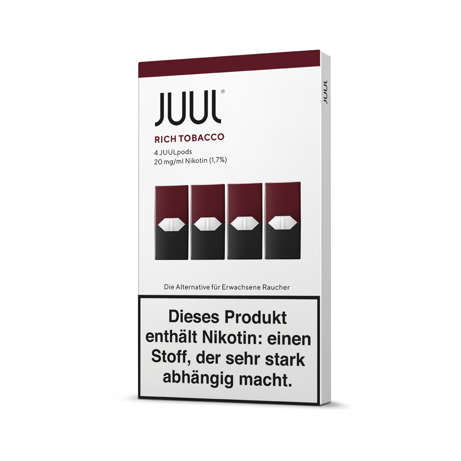 Juul Rich Tobacco 1.7% Tütün Cebinize uygun fiyatlı Juul Rich Tobacco %1.7, yoğun tütün tadı ve salt nikotinle dolu pod seçeneği.