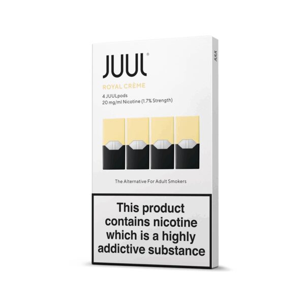 Uygun fiyatlı Juul Royal Creme 1.7% pod, zengin krema aroması ve yüksek salt nikotin ile tatmin edici bir deneyim sunar.