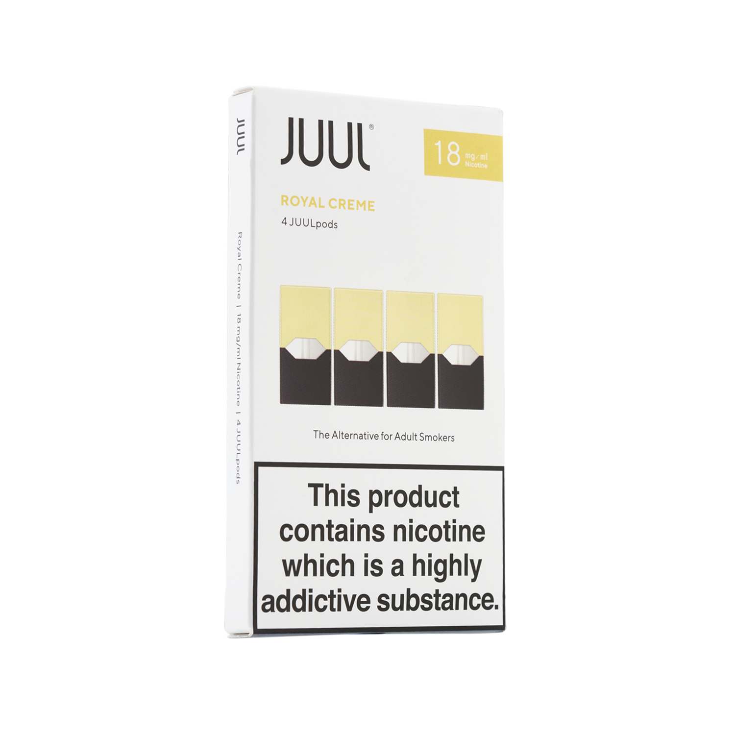 Juul Royal Creme 18mg/ml Premium Premium Juul Royal Creme kartuşu yoğun kremsi lezzet ve 18 mg/ml salt nikotin sunar uygun fiyatıyla hemen keşfedin