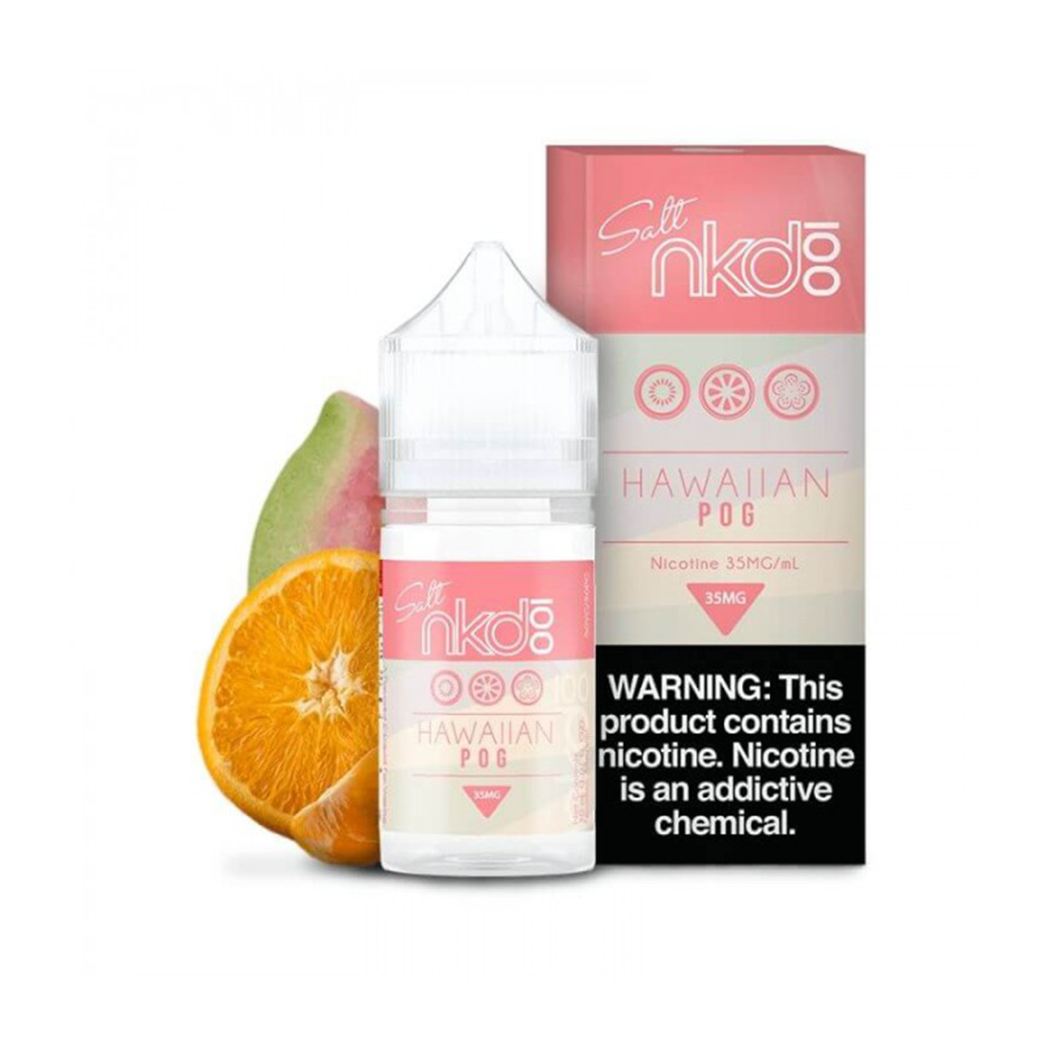 Naked Hawaiian Pog 30ml Tropikal Aroma Uygun fiyatlı Naked Hawaiian Pog 30ml, portakal, guava ve ananas aromalarıyla tropikal bir salt nikotin deneyimi sunar.