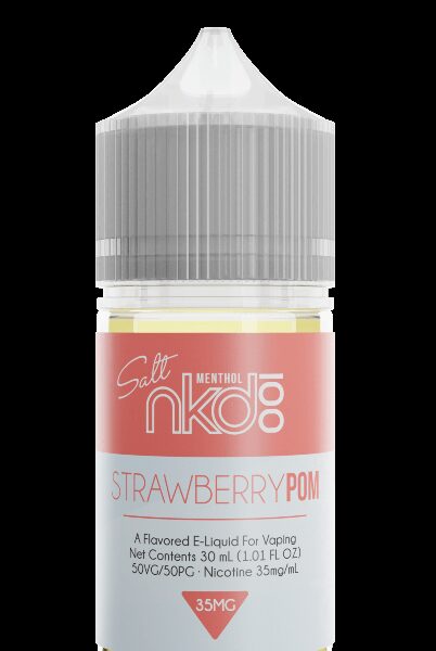 Uygun fiyatlı Naked Strawberry Pom 30ml, çilek ve nar aromalı premium salt nikotin likiti.