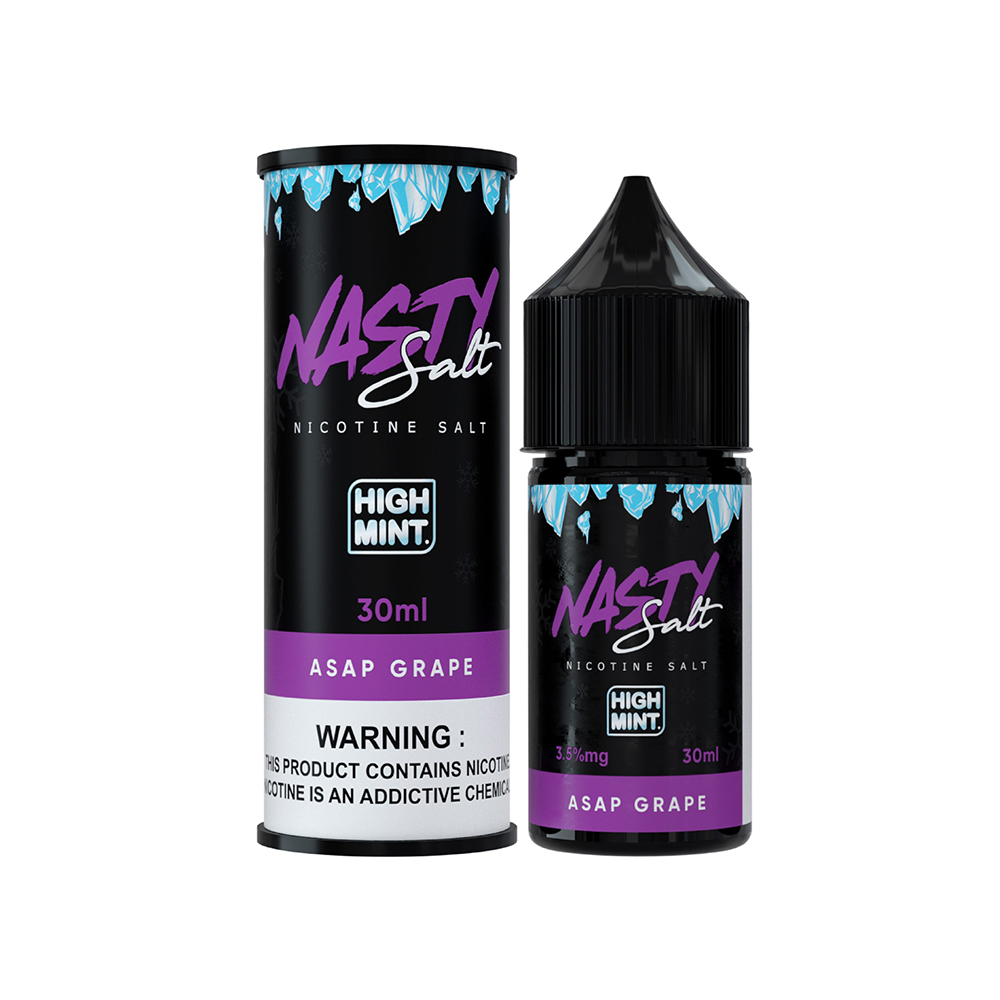 Nasty Asap Grape Ice Uygun fiyatlı Nasty Asap Grape Ice salt nikotin likiti, üzüm ve ferah buz etkisiyle keyifli bir içim sağlar.