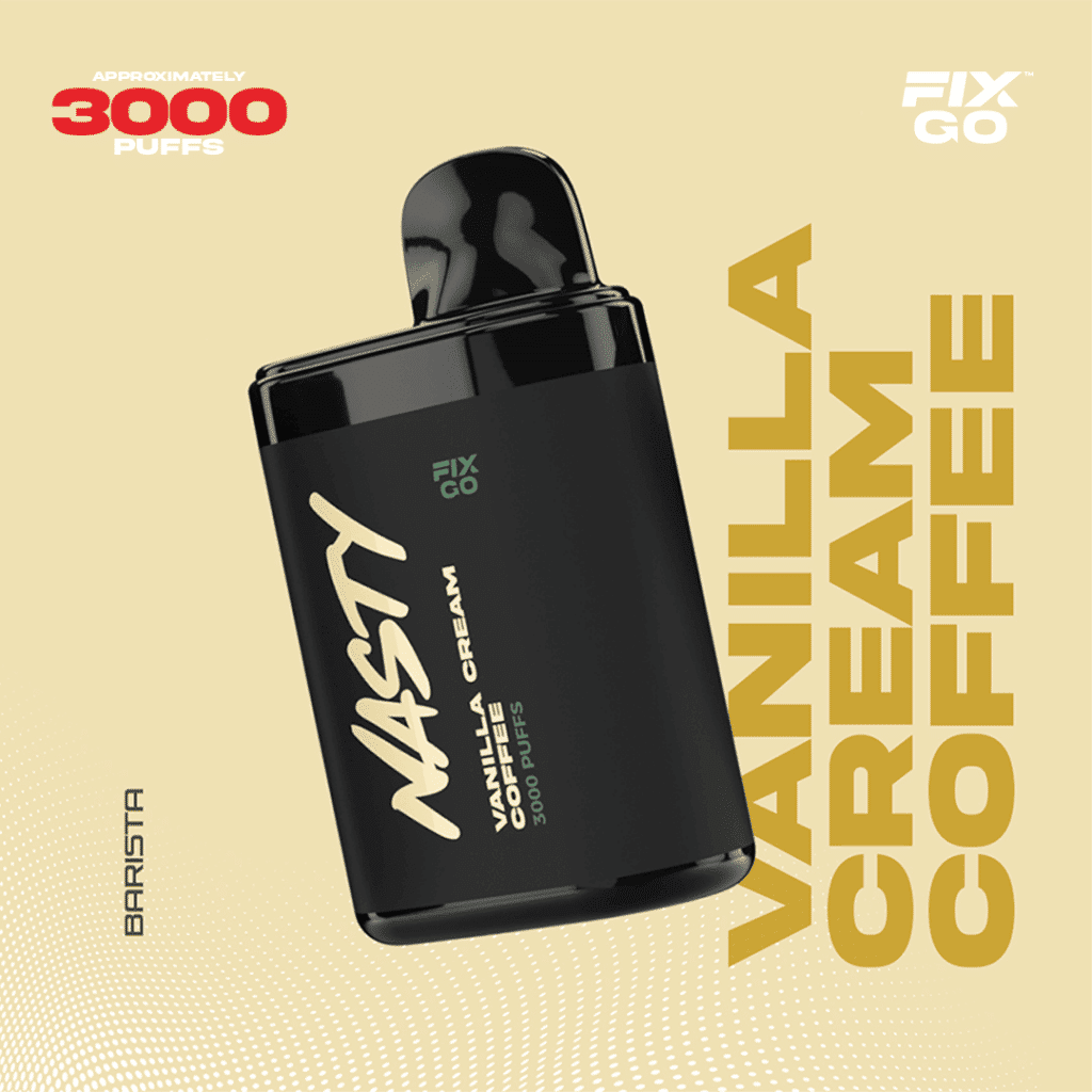 Nasty Fix Go 3000 Vanilla Cream Coffee Uygun fiyatlı Nasty Fix Go 3000 ile vanilyalı kremalı kahve ve salt nikotin keyfini yaşayın.