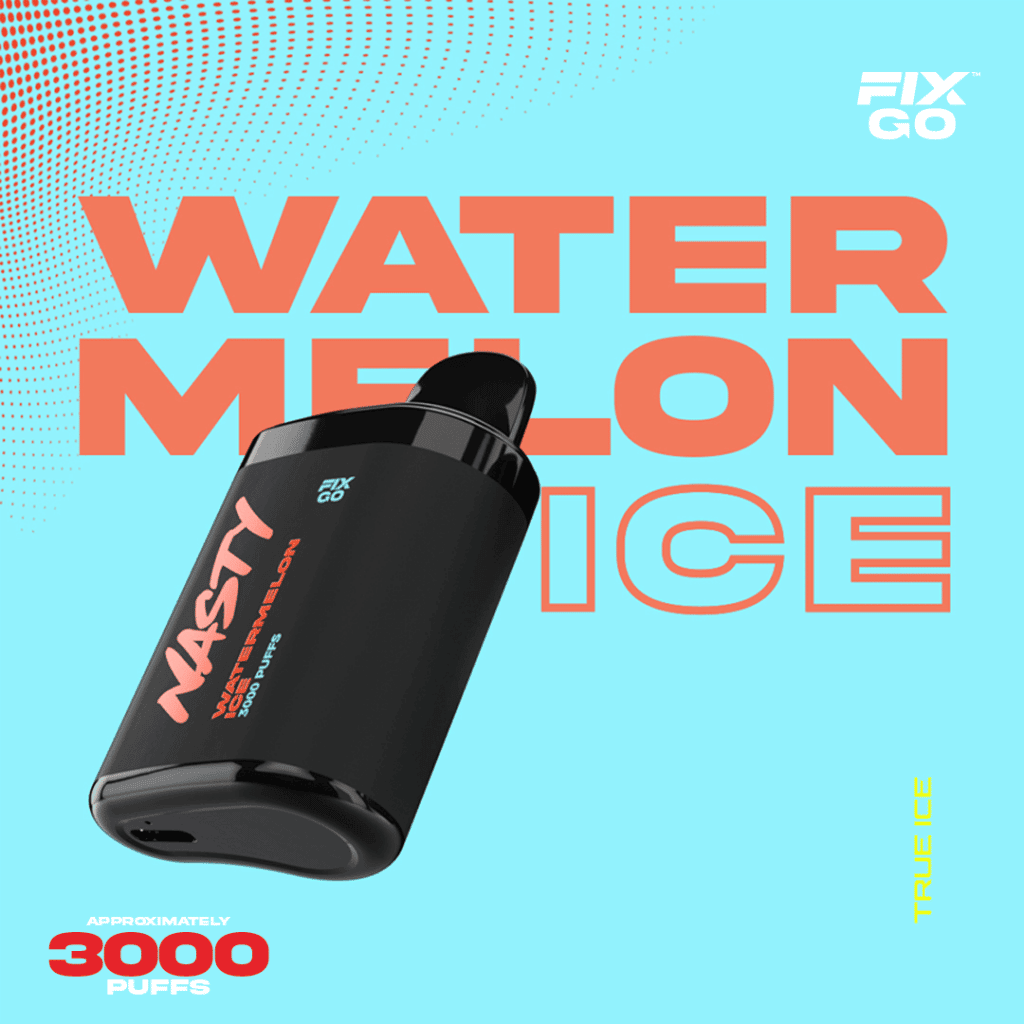 Nasty Fix Go 3000 Watermelon Ice Uygun fiyatlı Nasty Fix Go 3000 Watermelon Ice ile ferah karpuz ve buz aromasında 3000 nefeslik salt nikotin keyfi.