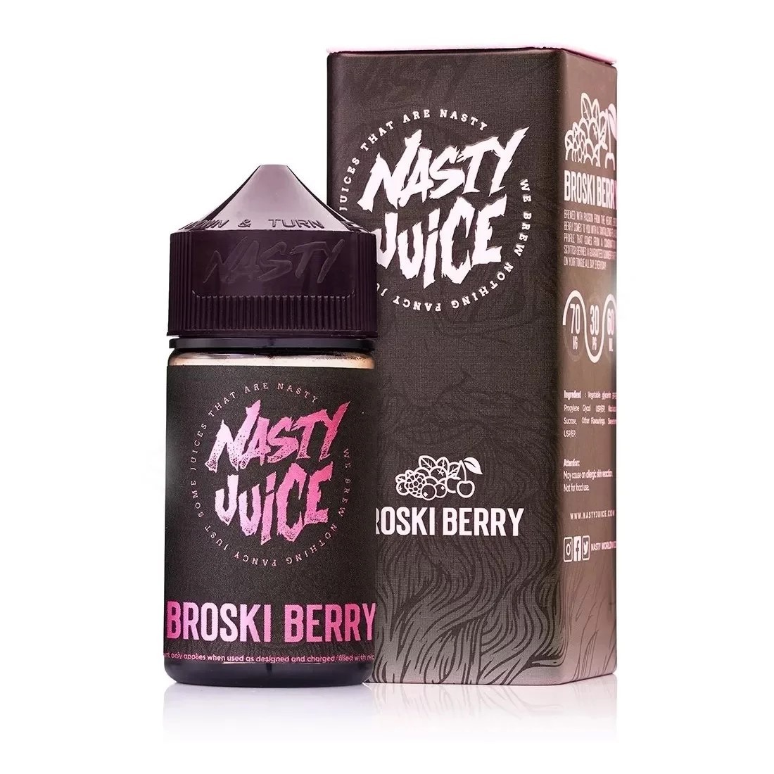 Nasty Juice Broski Berry Likit Nasty Juice Broski Berry Likit, çilek ve ahududu aromalarıyla yoğun duman keyfi sunan uygun fiyatlı salt nikotin likiti.