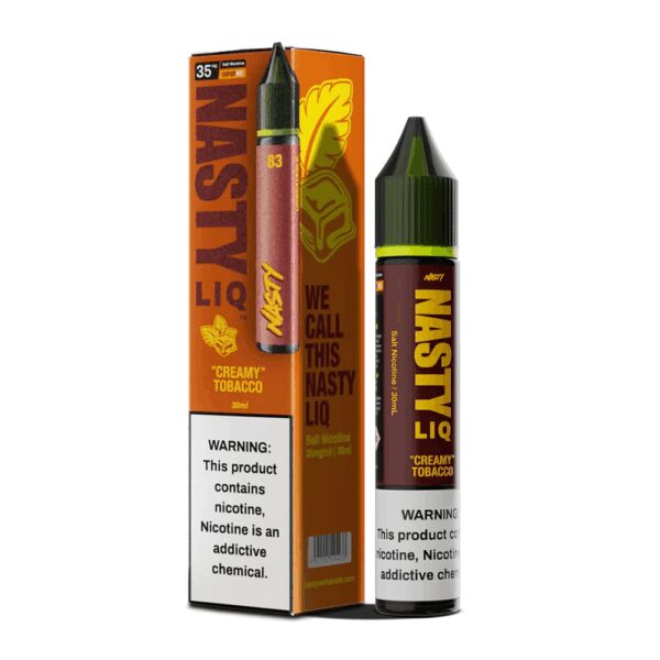 Uygun fiyatlı Nasty Liq Creamy Tobacco, yoğun ve dengeli kremsi tütün aromalı salt nikotin likitidir.