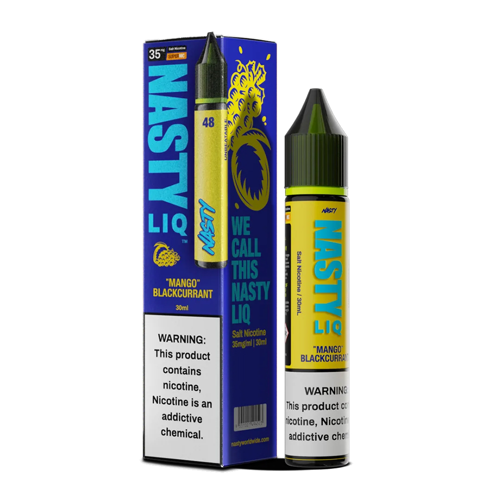 Nasty Liq Mango Blackcurrant Uygun fiyatlı Nasty Liq Mango Blackcurrant salt nikotin likiti, yoğun mango ve karadut aromalarıyla uzun süreli tatmin sağlar.