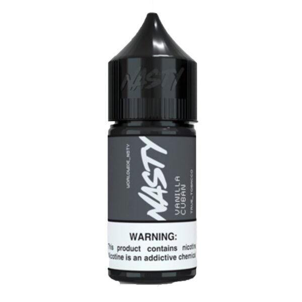Uygun fiyatlı Nasty Vanilla Cuban salt nikotin likit, yoğun vanilya ve tütün harmanıyla premium buhar keyfi sunar.