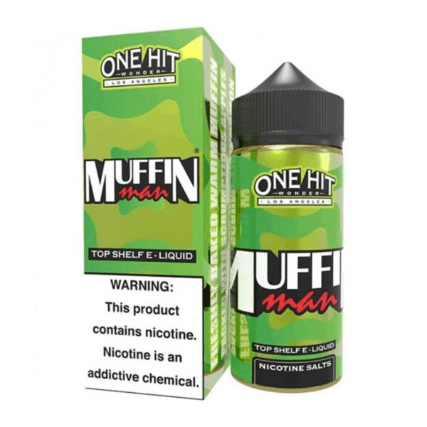 Taze elmalı turta ve tarçın aromalı One Hit Wonder Muffin Man 100ml e-likit, uygun fiyatlı salt nikotin ile buhar keyfi sunar.