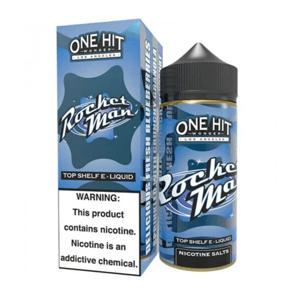 Uygun fiyatlı One Hit Wonder Rocket Man 100ml e-likit, taze yaban mersini ve granola lezzetiyle salt nikotin içerir.
