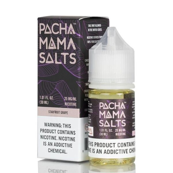 Uygun fiyatıyla Pachamama Starfruit Grape salt nikotin sıvısı, taze yıldız meyvesi ve sulu üzüm dengesi sunar.