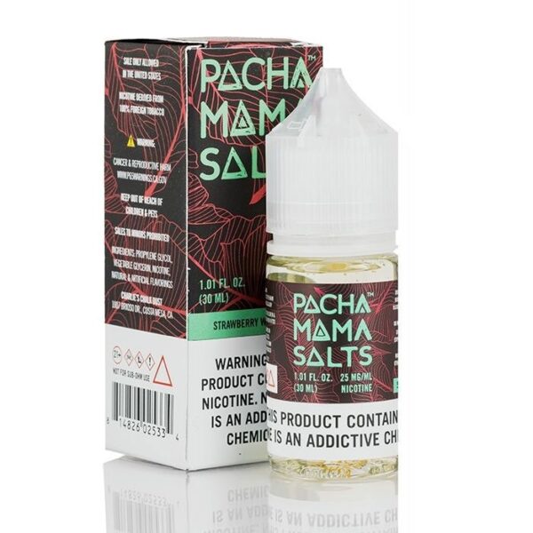 Pachamama çilek karpuz likiti, ferahlatıcı meyve lezzetiyle uygun fiyatlı premium salt nikotin deneyimi sunar.