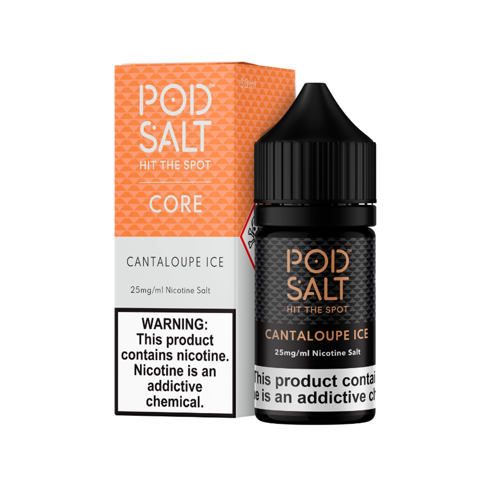Pod Salt Cantaloupe Ice Likit Uygun fiyatıyla olgun kavun ve buz gibi ferahlık sunan Pod Salt Cantaloupe Ice salt nikotin likiti.