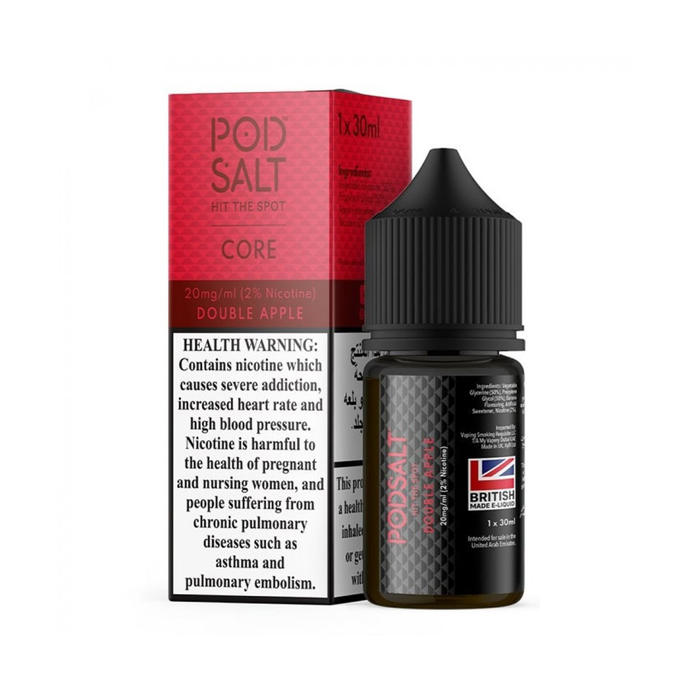 Pod Salt Double Apple Çift Elma Yoğun çift elma aroması ve yüksek salt nikotinle güçlü tat sunan bu likit, uygun fiyatıyla avantajlı.