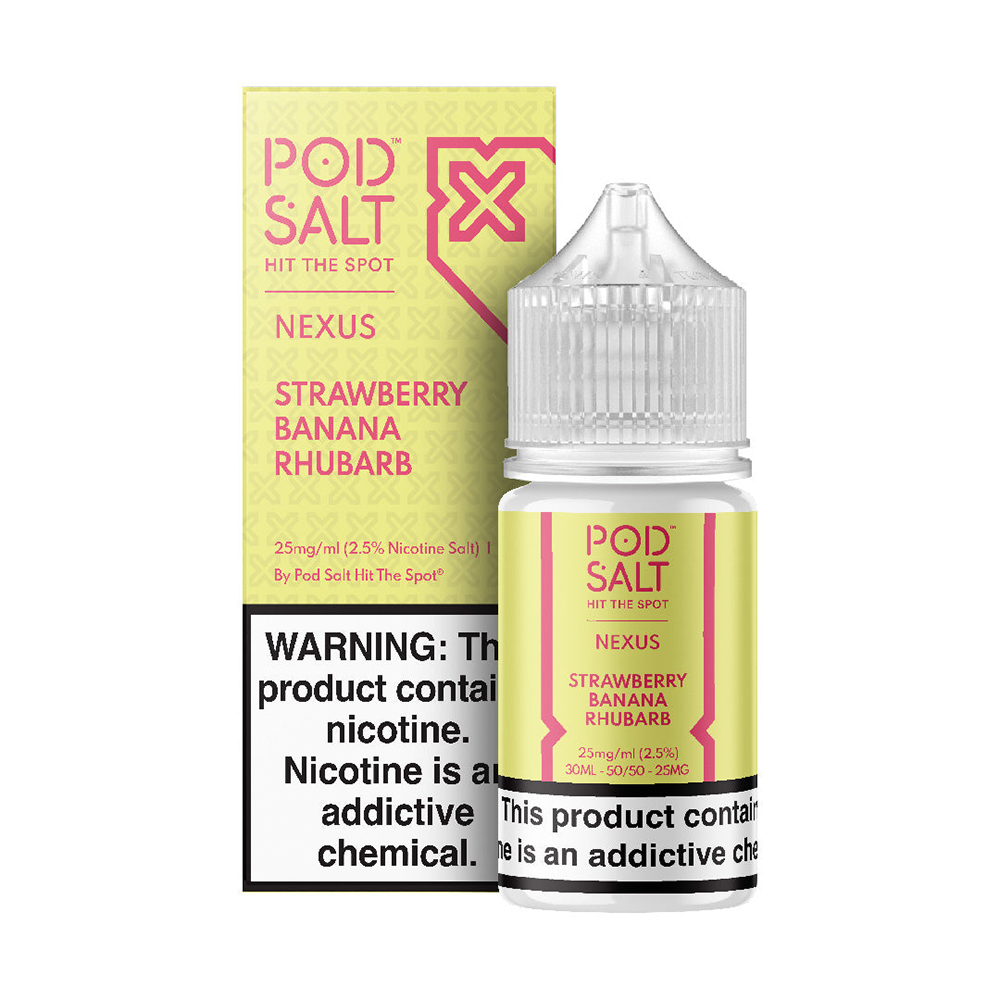 Pod Salt Strawberry Banana Rhubar Çilek, muz ve ravent lezzetlerini birleştiren bu salt nikotin likit, uygun fiyatıyla yoğun buhar keyfi sunar.