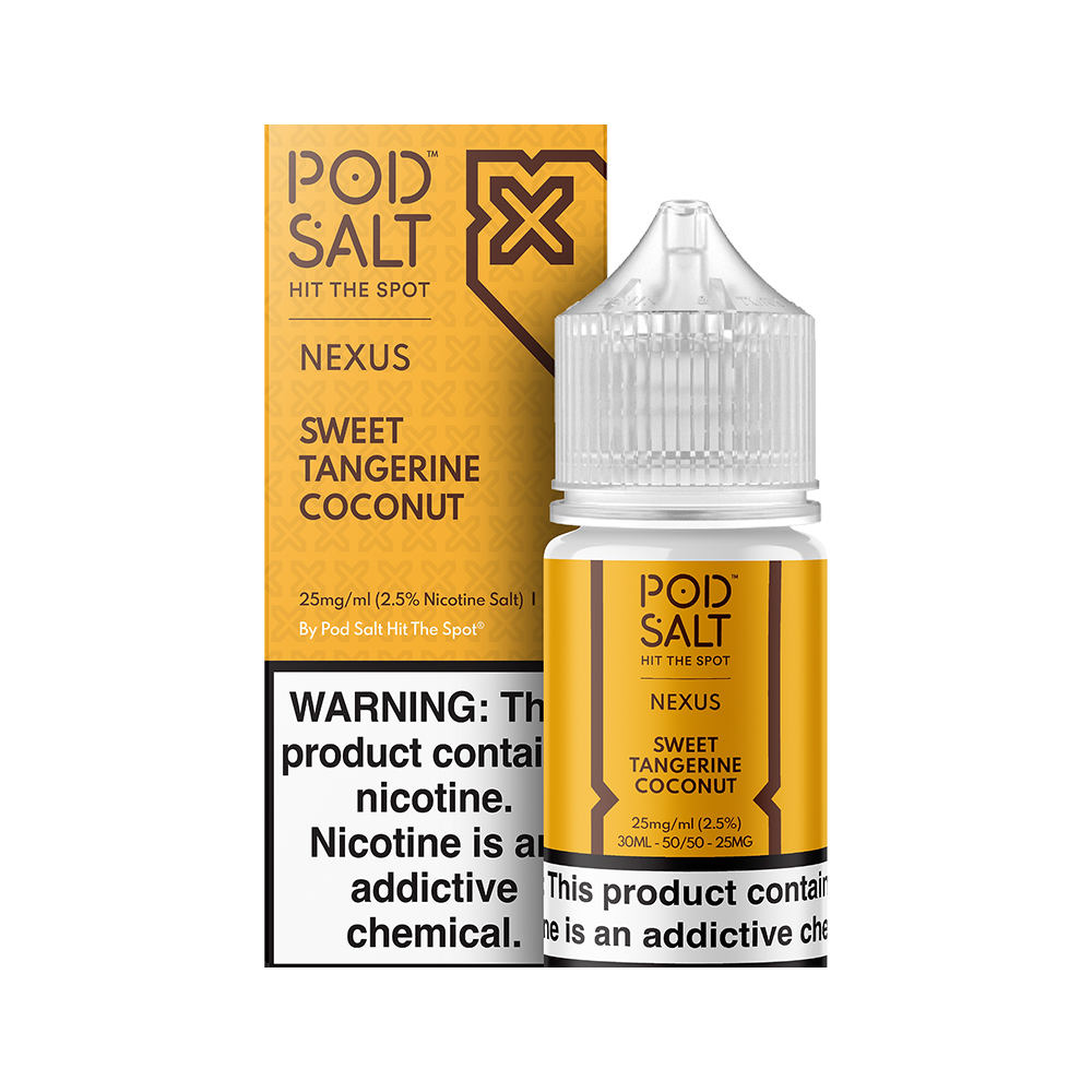 Pod Salt Sweet Tangerine Coconut Likit Uygun fiyatlı Pod Salt Sweet Tangerine Coconut Salt Likit, tatlı mandalina ve hindistan cevizi ile ferahlatıcı bir salt nikotin deneyimi sunar.
