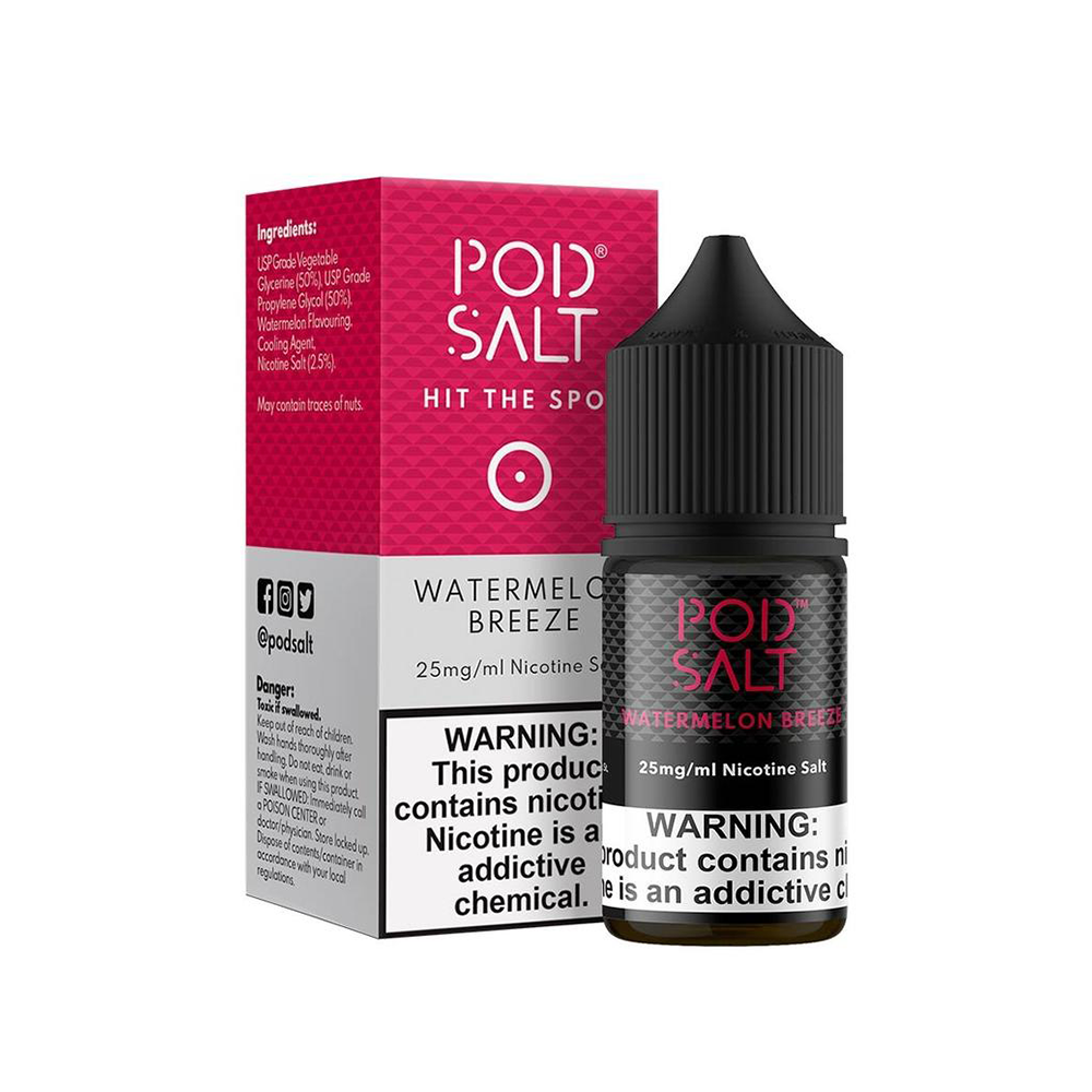 Pod Salt Watermelon Breeze Likit Ferah karpuz aromalı Pod Salt Watermelon Breeze salt likit, yüksek doygunluk ve uygun fiyat sunar.