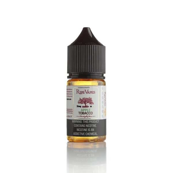Uygun fiyatlı Ripe Vapes Apple Tobacco 30ml likit, taze elma ve zengin tütün notalarıyla salt nikotin keyfi sunar.