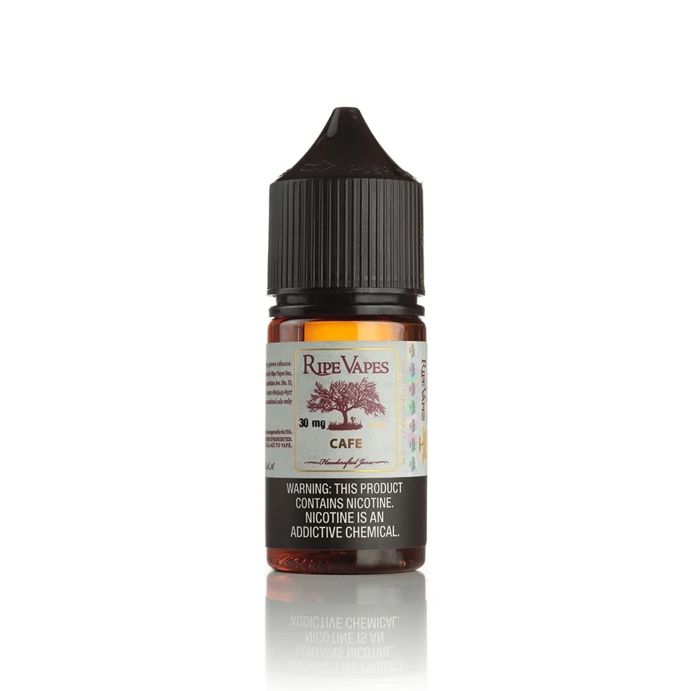 Ripe Vapes Cafe Salt Likit 30ml Ripe Vapes Cafe 30ml salt nikotin likit, zengin kahve aroması ve uygun fiyatıyla premium lezzet sunar.
