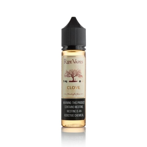 Uygun fiyatlı Ripe Vapes Clove 60ml salt nikotin likit, yoğun karanfil aroması ve kaliteli buhar sunar.