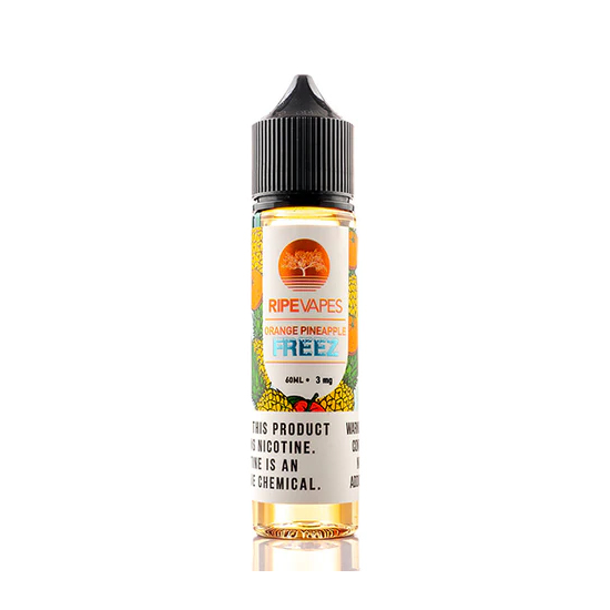 Uygun fiyatıyla portakal ve ananas aromalı Ripe Vapes Orange Pineapple Freeze likit, yoğun duman ve kaliteli salt nikotin keyfi sunar.