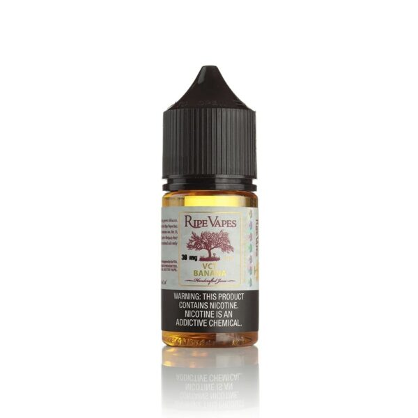Uygun fiyatıyla olgun muz ve vanilyalı krema lezzetini birleştiren Ripe Vapes VCT Banana 30ml salt likit.