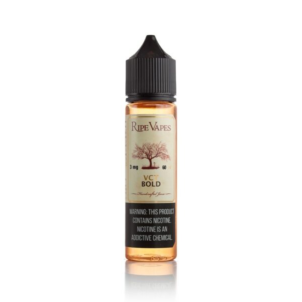 Ripe Vapes VCT Bold 60ml, cesur tütün ve vanilya kreması ile uygun fiyata salt nikotin likit keyfi sunar.