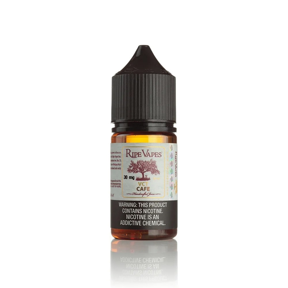 Ripe Vapes VCT Cafe Salt Likit 30ml Kahve Ripe Vapes VCT Cafe 30ml salt nikotin likit, tütün vanilya karamel ve kahve aromalarıyla uygun fiyatlı premium lezzet sunar.